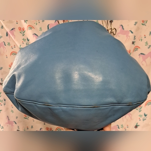 Y2K Marc Jacobs Aqua Leather Hobo Boho Streetwear Casual Everyday Purse Bag - Picture 5 of 14